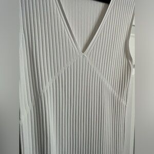 Weekend Stories (Revolve) Ribbed White V-Neck Modi Dress